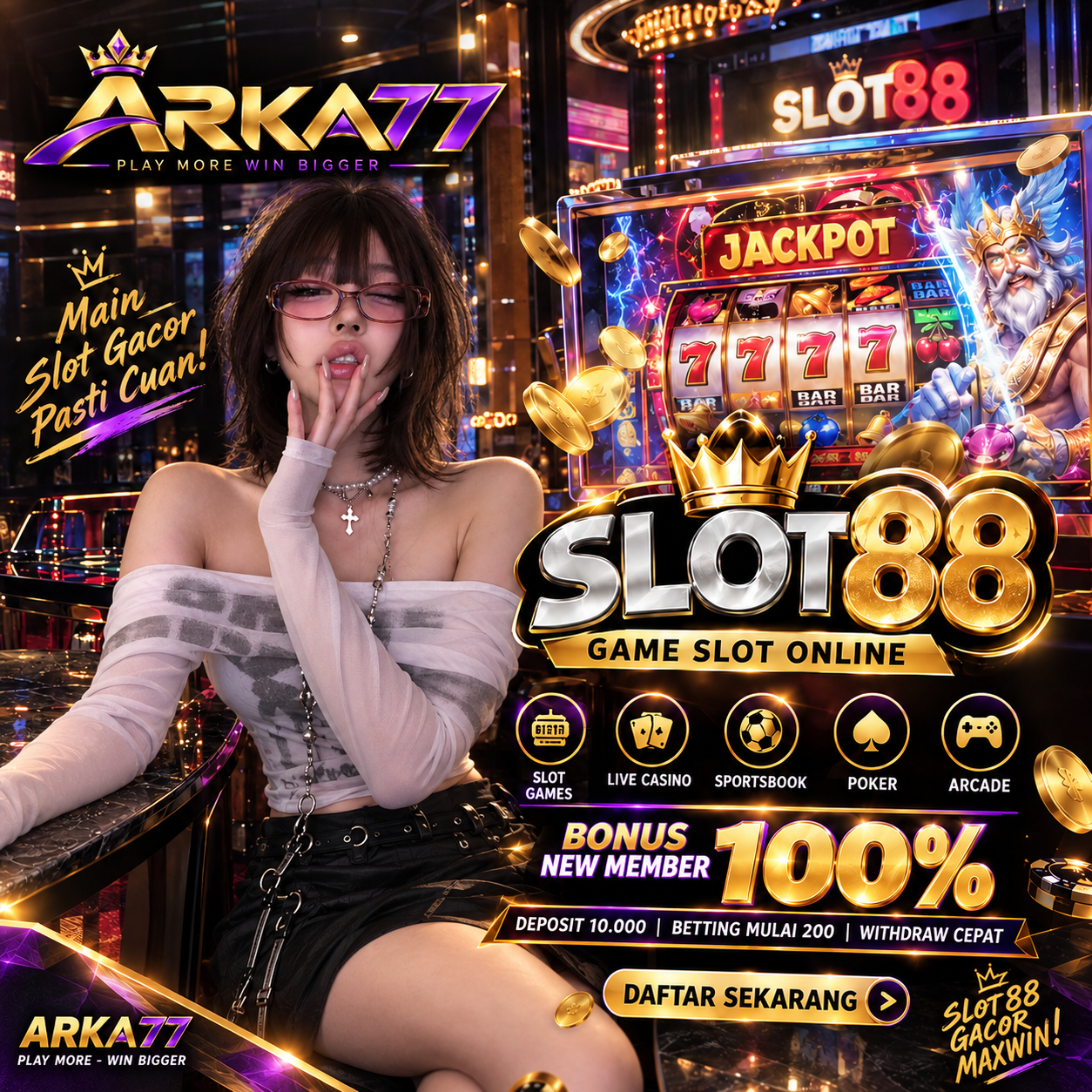 ARKA77 : Wadah Slot Toto Viral Tengah Malam Link RTP Tinggi Dan Bonus Terbaik